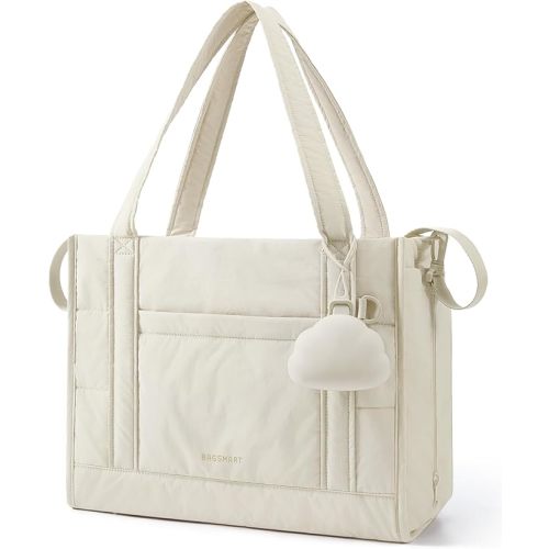 BAGSMART Diaper Bag Tote Puffer, Hospital Bag for Labor Delivery with Pacifier Case, Lightweight Baby Bag for Travel, Work | Multifunctional, Insulated Pockets, Water Resistance