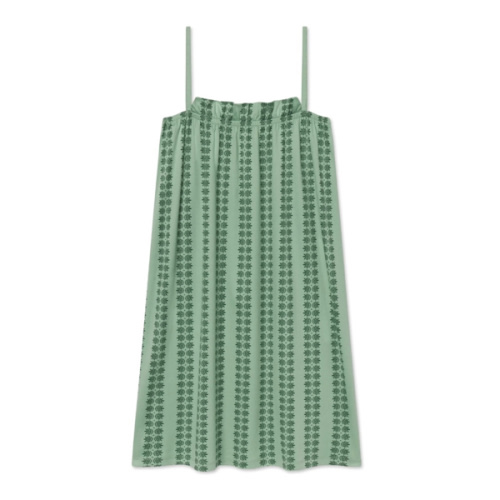 LAKE | Women | Pima Cotton Pajamas | Granite Green Trellis Ruffle Nightgown