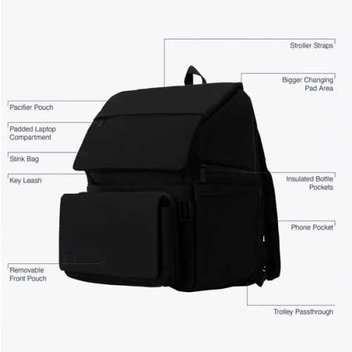 BÉIS 'The Ultimate Diaper Backpack' in Black - Best Backpack Diaper Bag in Black