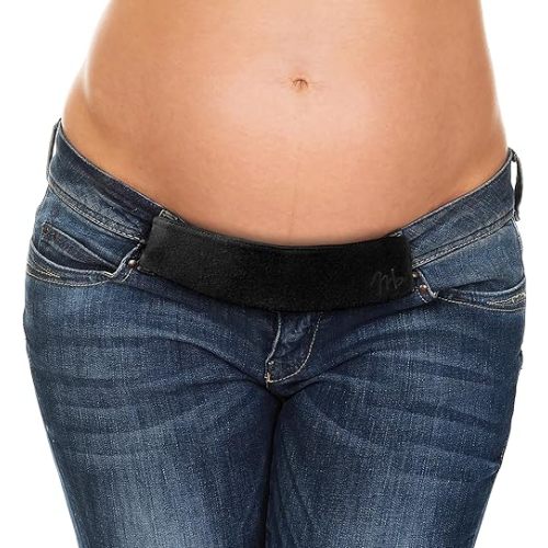 MAEBAND Maternity Belly Band for Pregnant Women — Instantly Extend Your Jeans, Pants & Shorts | Adjustable Waistband Belt Extender for Pregnancy & Postpartum | Soft & Stretchy Maternity Clothes Accessory for Comfort & Support (Medium, Midnight Black)