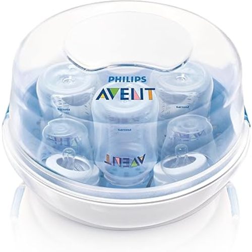 Philips AVENT Microwave Steam Sterilizer for Baby Bottles, Pacifiers, Cups and More, SCF281/05
