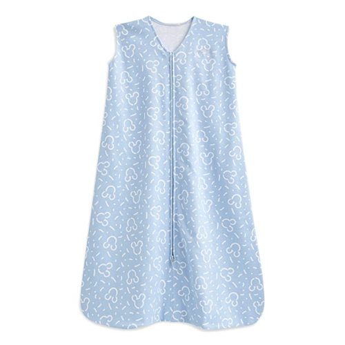 HALO SleepSack, 100% Cotton Wearable Blanket, Swaddle Transition Sleeping Bag, TOG 0.5, Confetti Mickey - Blue, Medium, 6-12 Months - Medium (Pack of 1)
