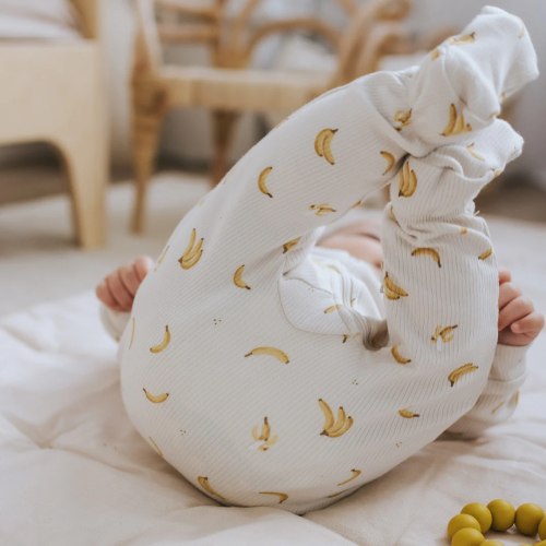 Banana Print Ribbed Sleeper