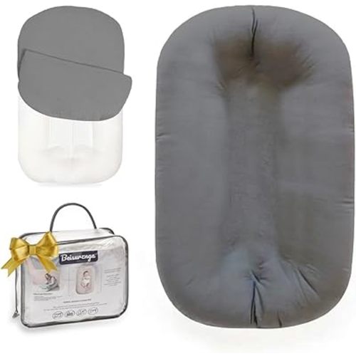 Baby Lounger - Baby Lounger for Newborn, Breathable & Soft Baby Nest Cover Baby 0-12 Months, Baby Essentials Gifts, Portable Infant Lounger, Baby Snuggle Lounger Me(Grey)