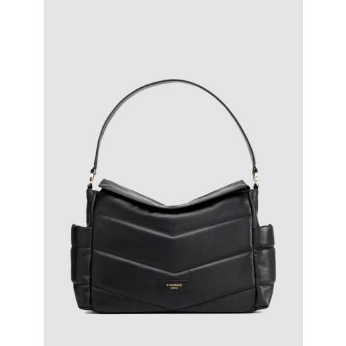 Aria Leather Compact Changing Bag Black