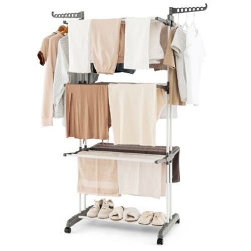 Costway clothes drying rack collapsible clothing drying rack 4-tier collapsible laundry rack stand