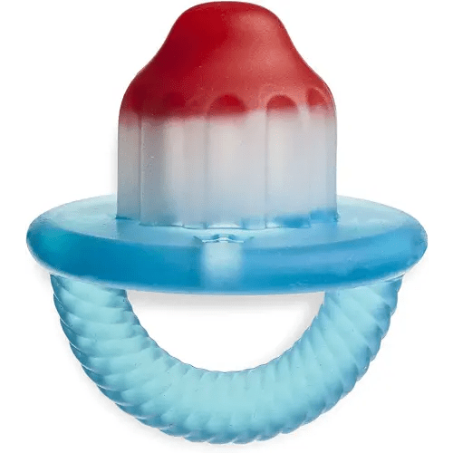 Itzy Ritzy Teensy Teether - Soothing Silicone Hollow Teether Features Flexible, Easy-to-Hold Handle, Hero Pop