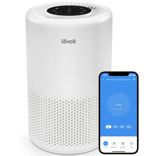 Levoit Air Purifier PlasmaPro 200S for Large Rooms (457 Sq. Ft), Allergy and Asthma, HEPA Filters, Smart Voice Control, Energy Star, White.