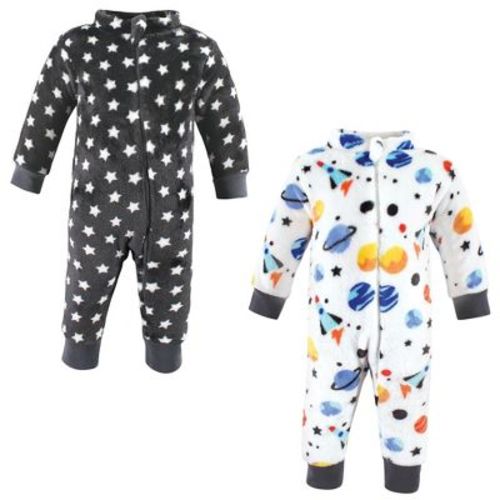 Hudson Baby Infant Boy Plush Jumpsuits, Space Adventure, 6-9 Months