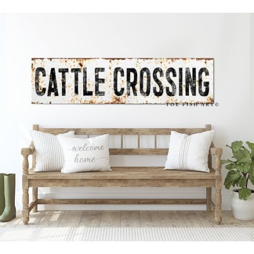 Modern Farmhouse Decor Cattle Sign Cow Farm Sign Large Rustic - Etsy