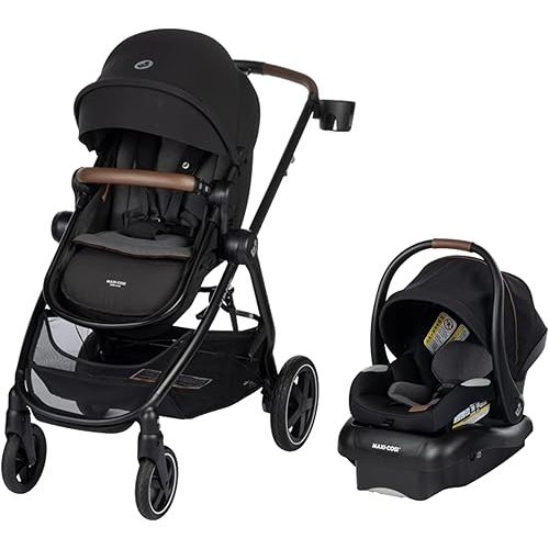 Maxi-Cosi Zelia™ Luxe 5-in-1 Modular - Baby Travel System Car Seat and Stroller, Infant Car Seat and Stroller Combo, Baby Car Seat and Stroller Combo in New Hope Black