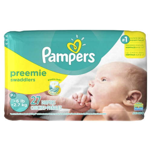 Pampers Swaddlers Diapers Size Preemie, 27 Count (Select for More Options)