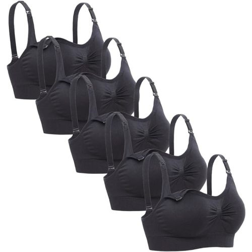 Lataly Womens Seamless Nursing Bra Sleeping Maternity Bralette for Breastfeeding Pack of 3