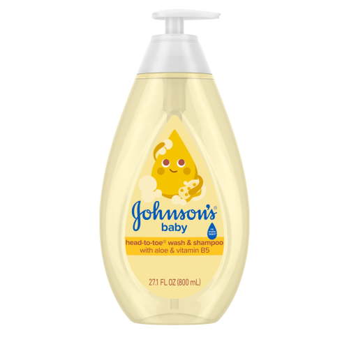 Johnson's Tear-Free Head-To-Toe Baby Body Wash & Shampoo, with Plant-Based Glycerin, 27.1 FL OZ