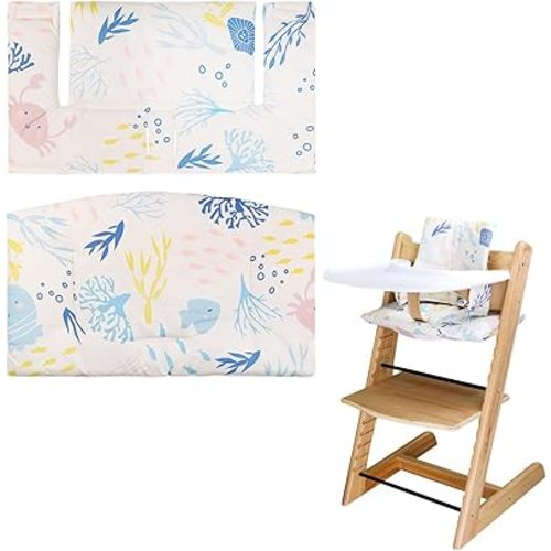 For Tripp Trapp High Chair Cushion, Soft And Comfortable For Tripp Trapp High Chair Cushion, For Tripp Trapp Cushion Set Makes It Safer And More Comfortable For Baby To Sit On (Marine animal patterns)