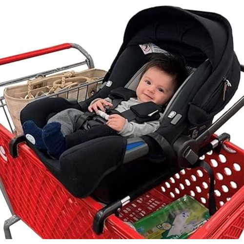 Car Seat Carrier for Shopping Carts, Allows Babies, Newborns, Infants and Toddlers to Stay Snug or Sleeping in Car Seat While Parents Shop, As Seen on Shark Tank