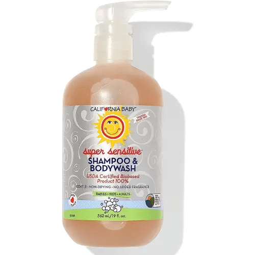 California Baby Super Sensitive Shampoo and Body Wash, Fragrance Free, 19 Ounce