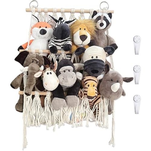 Stuffed Animal Net or Hammock Handmade Toy Hammock Net for Stuffed Animals Corner Wall Hanging for Toy Storage Organizer Holder for Small Stuffed Animal Net