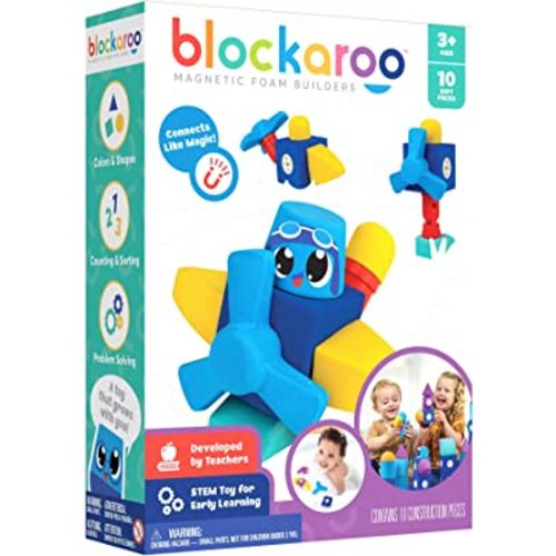 Magnetic Foam Blocks - STEM Preschool Toys for Children, Toddlers, Boys and Girls, The Ultimate Bath Toy - Airplane Set, Bath Building Blocks, Engineering Toys for Kids 3-6