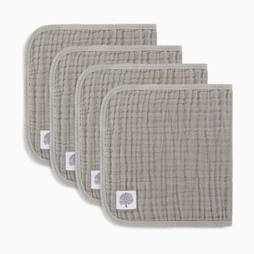 Muslin Cotton Burp Cloths (4-Pack) - Gray Set
