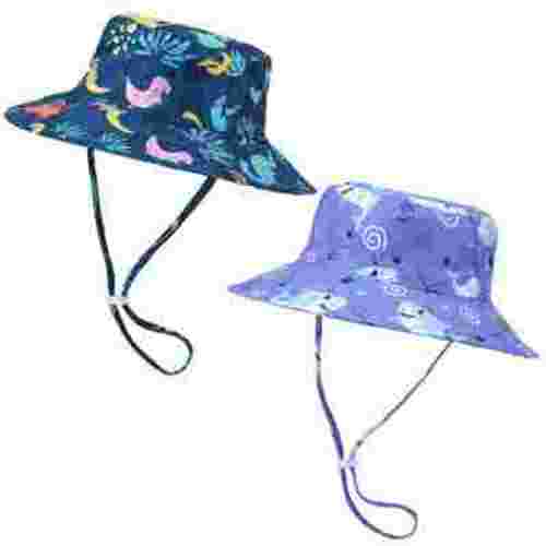 Bocaoying 2 Pack Baby Sun Hat, UPF 50+ Dinosaur Shark Kids Bucket Hat, Summer Toddler Beach Hats, Wide Brim Outdoor Hat for Boys 6 Months - 2 Years Old