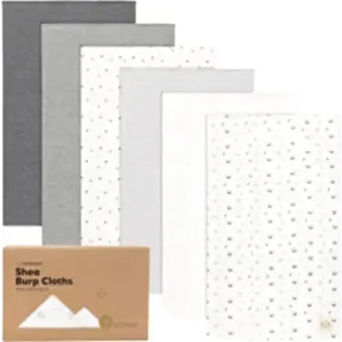 6-Pack Baby Burp Cloths for Baby Boys and Girls - Organic Cotton Burp Clothes for Baby Boy, Burp Clothes for Baby Girl, Burping Cloths for Babies, Newborn Burp Cloth, Spit Up Rag, Baby Rags (Neutrals)