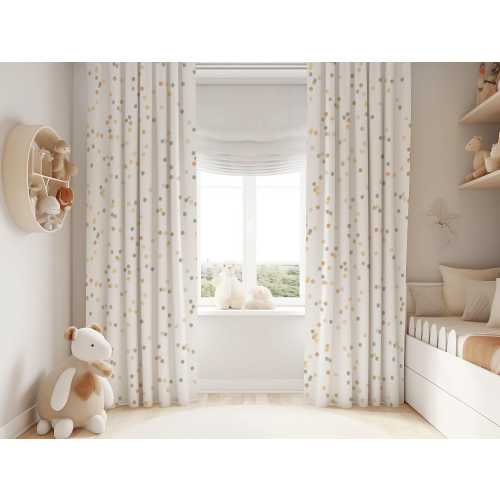 Dotted Blackout Nursery Curtains: Gender Neutral Polka Dot Panels