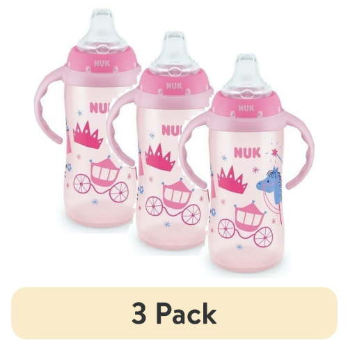 (3 pack) NUK Learner Cup, 10 oz Soft Spout Sippy Cup, 1 Pack, Girl