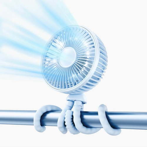 Gaiatop Baby Stroller Fan,Octopus fan-4000mAh Oscillating Portable Fan with Light, 4 Speeds, Battery-Operated, 360° Rotating Tripod, Clip-On for Stroller, Car Seat, Crib, Travel Fans,tummy time