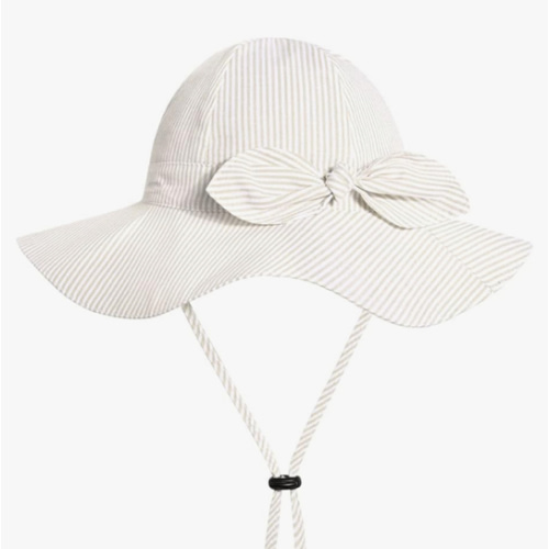 Baby Girl Sun Hat with UPF 50+ Outdoor Adjustable Beach Hat with Wide Brim Bucket Hats