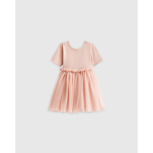 Organic Cotton Tulle Tutu Dress - 6-9M Mineral Pink