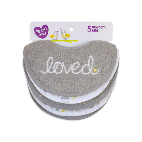 Parents Choice 5 Pack Loved Bib Set
