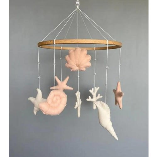 Baby Mobile Ocean Baby Shower Gift Sea World Cot Mobile Coastal Nursery Mobile Sea Creatures and Sea Animals Nautical Seashell Cot Mobile