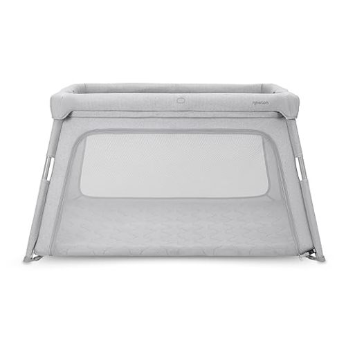 Newton Baby Deluxe Travel Crib & Play Yard | Largest in Class, Breathable, Washable Mattress, Foldable Playpen for Toddlers, Travel Bag, Grey