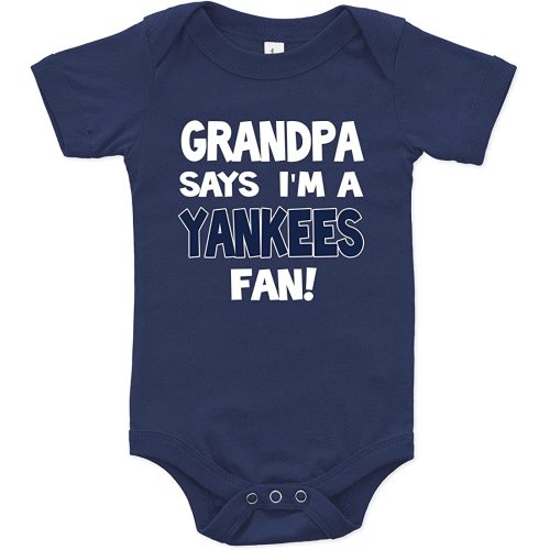 NanyCrafts Baby's Grandpa Says I'm a Yankees Fan Bodysuit, Baby Yankees Fan