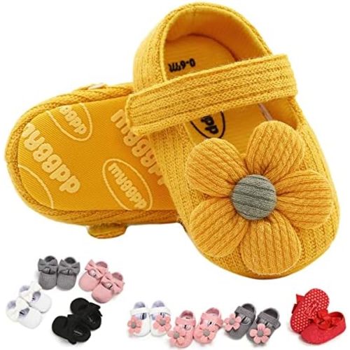 Baby Girls Newborn Infant Soft Flats with Bowknot Floral Princess Wedding Dress Shoes Mary Jane Crib First Walkers Prewalker