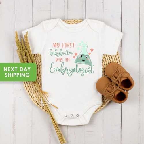 My First Babysitter Was an Embryologist Unisex Baby Bodysuit, IVF Onesie® Baby Gift, Cute Baby Clothes, IVF Pregnancy Announcement Onesie® - Etsy