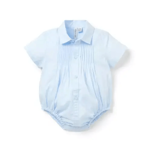 Baby Bundle Blue Baby Pintuck Poplin Bodysuit by Janie and Jack