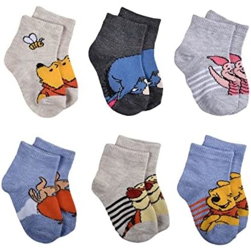 Winnie the Pooh Boys' 6-Pack Crew Socks