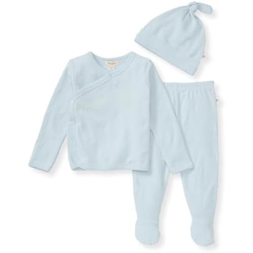 Burt's Bees Baby Unisex Baby Take Me Home Set, 3-Piece Top, Pant, and Hat Bundle, 100% Organic Cotton