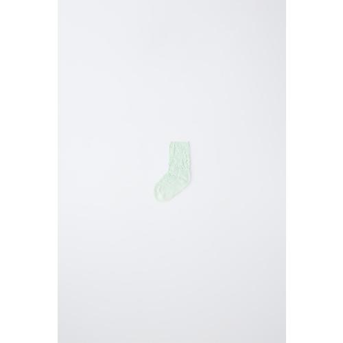 COTTON AND SILK OPENWORK MID-LENGTH SOCKS - Pastel green | ZARA United States