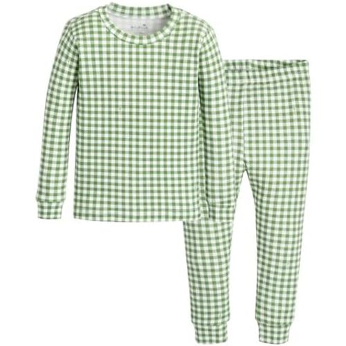 moimoln Plaid Check Soft Cotton Modal 6M-8Y Baby Toddler Long-Sleeve Snug-Fit Pajama Sleepwear Daily