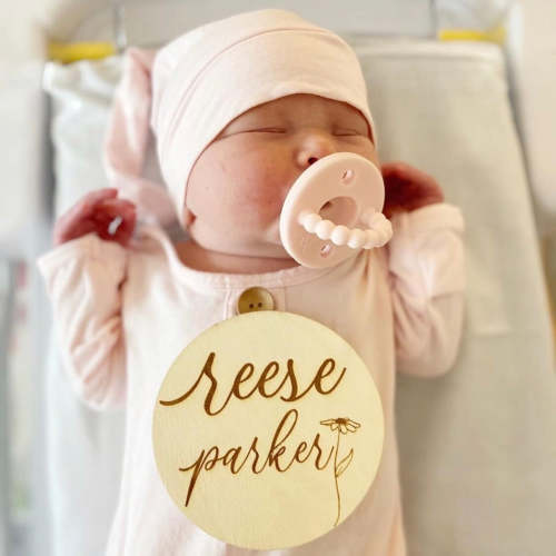 Solid Blush Bamboo Baby Knot Gown & Hat