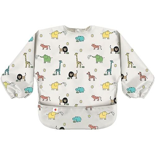 Baby Bib for Eating – Waterproof Baby Smock Bib, Mess-Proof Wearable Bib Apron