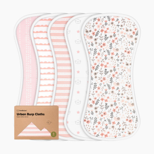 KeaBabies Urban Burp Cloths (5 Pack) - Sweet Charm