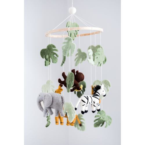 Felt Jungle nursery mobile / baby animal mobile / jungle theme nursery / safari nursery / New baby Gift / new mom gift / baby shower gift