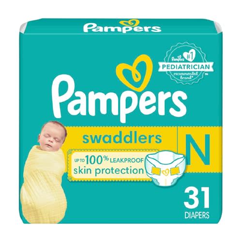 Pampers Baby Diapers - Swaddlers - Size 0, 31 Count, Ultra Absorbent Disposable Newborn Diaper