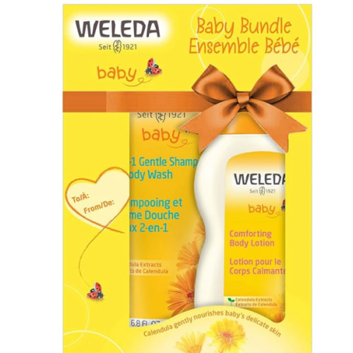 Weleda Baby Calendula Body Lotion and Shampoo-Body Wash Bundle, 6.8 Fluid Ounce (Pack of 2), Plant Rich Baby Care with Calendula and Sweet Almond Oil