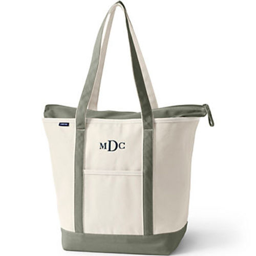 Medium Natural 5 Pocket Open Top Canvas Tote Bag | Lands' End