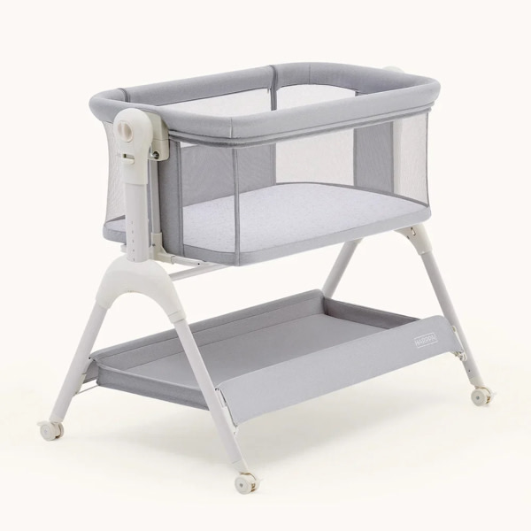 Harppa Cuddly Sway | 3-in-1 Rocking Baby Bassinet & Bedside Sleeper with Anti-Reflux Mattress for Newborns | Attaches to Bed, Adjustable Height, Tool-Free Setup, Portable Wheels, CPSC Certified, Gentle Rocking Motion | Ideal for Infants, Safe Co-Sleeping